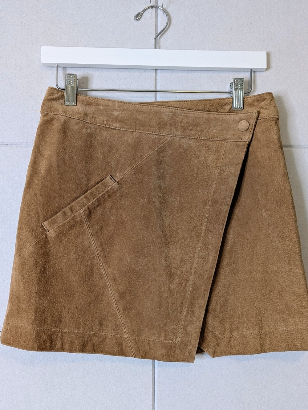Blank NYC leather wrap mini skirt